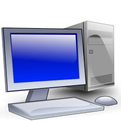 generic desktop pc with screen and mouse